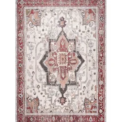 Miley Traditional Medallion Washable Area Rug, 4x6