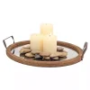 Mirrored Wood Oval Tray