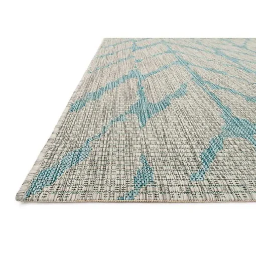 Mist and Aqua Chevron Outdoor Area Rug, 5x7
