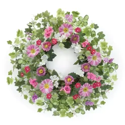 Mixed Floral Ivy Wreath