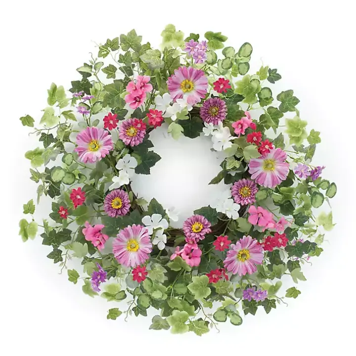 Mixed Floral Ivy Wreath