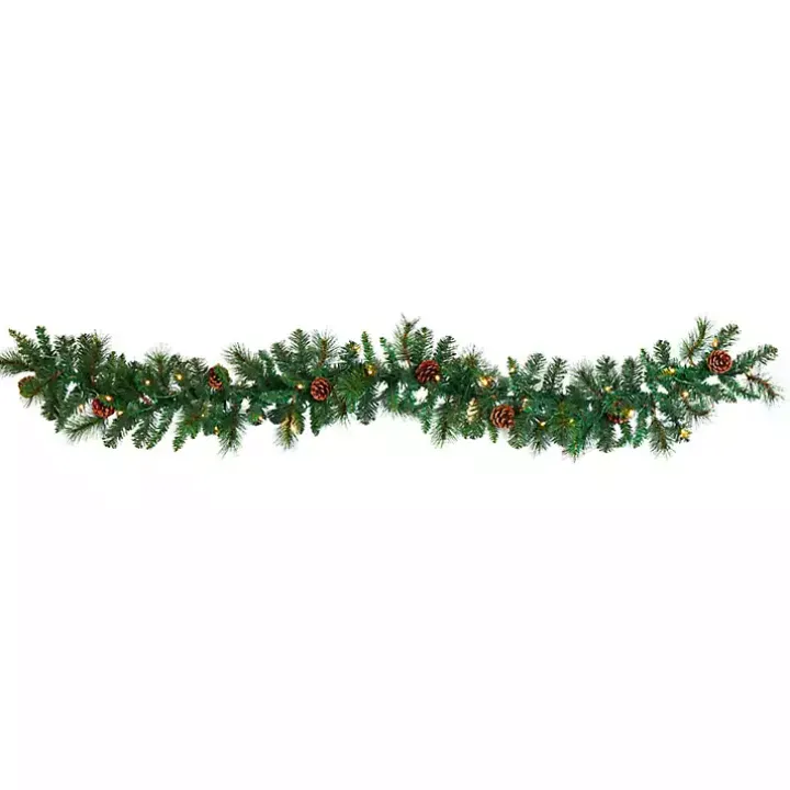 Mixed Pine Clear LED Lighted Garland