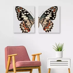 Monarch Butterfly I & II Canvas Prints, Set of 2