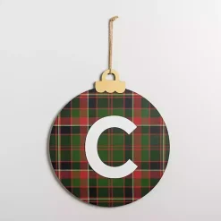 Monogram C Plaid Ornament Wall Plaque