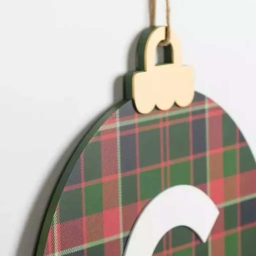 Monogram C Plaid Ornament Wall Plaque