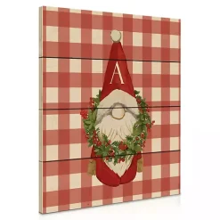 Monogram Christmas Gnome Personalized Wall Plaque