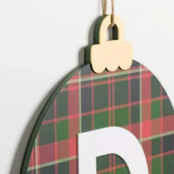 Monogram D Plaid Ornament Wall Plaque