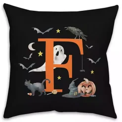 Monogram F Halloween Indoor/Outdoor Pillow