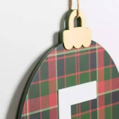 Monogram F Plaid Ornament Wall Plaque