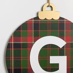 Monogram G Plaid Ornament Wall Plaque
