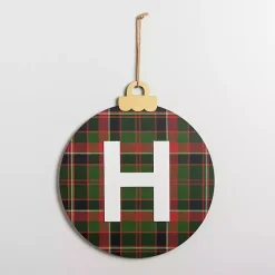 Monogram H Plaid Ornament Wall Plaque