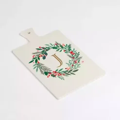 Monogram J Christmas Wreath Serving Board