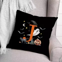 Monogram J Halloween Indoor/Outdoor Pillow