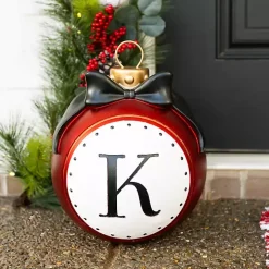 Monogram K Outdoor Christmas Ornament
