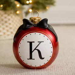 Monogram K Outdoor Christmas Ornament