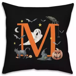 Monogram M Halloween Indoor/Outdoor Pillow