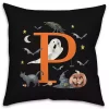 Monogram P Halloween Indoor/Outdoor Pillow