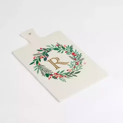 Monogram R Christmas Wreath Serving Board