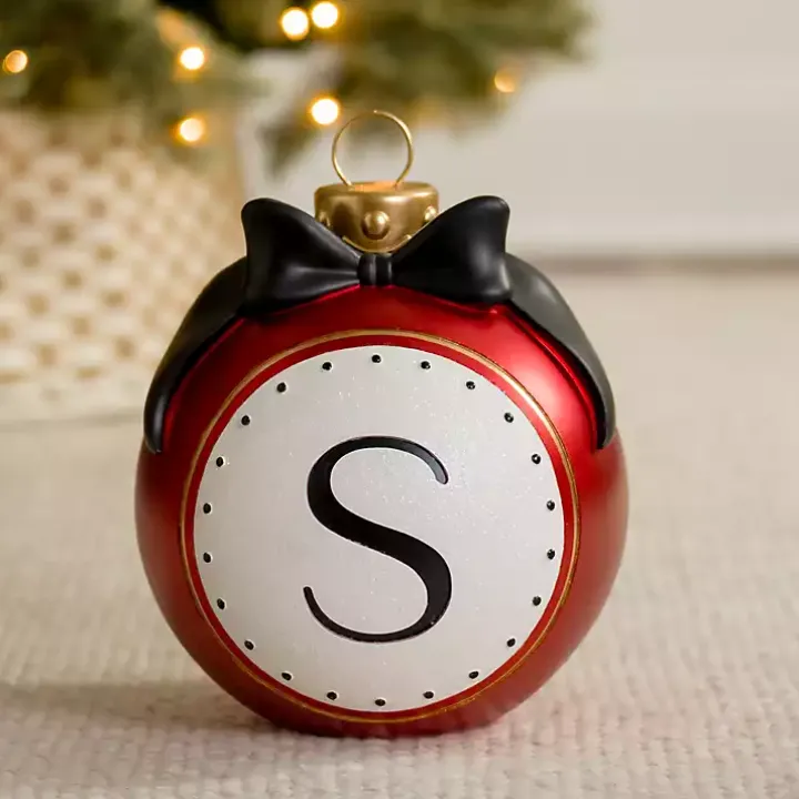 Monogram S Outdoor Christmas Ornament