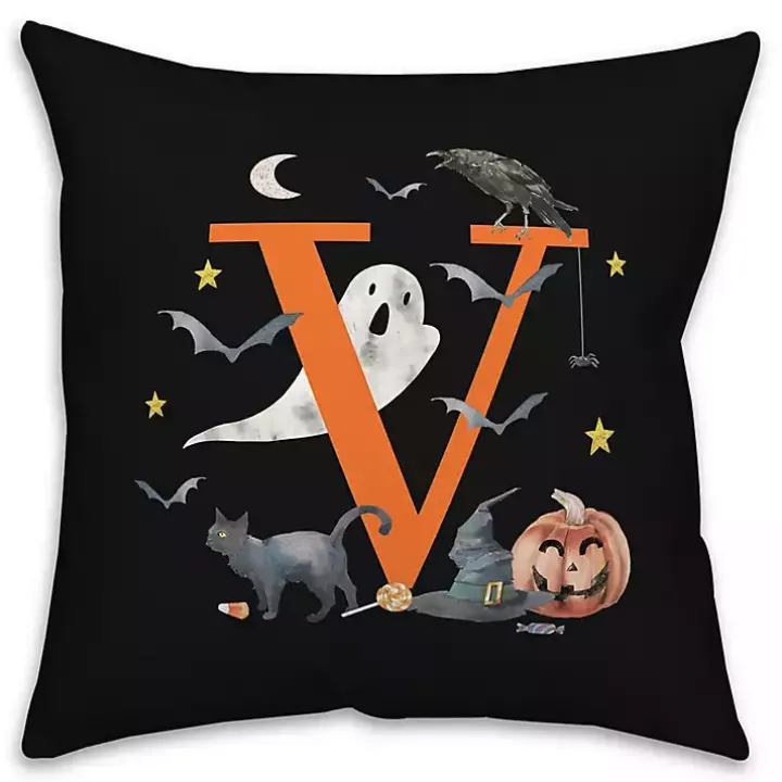 Monogram V Halloween Indoor/Outdoor Pillow