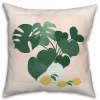 Monstera and Lemons Outdoor Pillow
