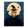 Moonlit Jack O Lantern Canvas Art Print, 16x20