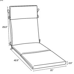 Moss Leala Texture Outdoor Chaise Cushion