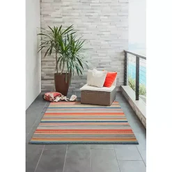 Multi Dhurri Stripe Indoor/Outdoor Area Rug, 5x7