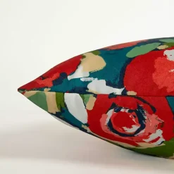 Multicolor Abstract Floral Outdoor Pillow, 22 in.