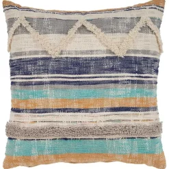 Multicolor Geometric Chevron Pillow