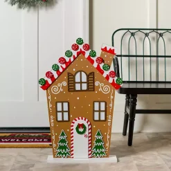 Multicolor Gingerbread House Porch Statue
