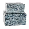 Multicolor Mother of Pearl Coastal Boxes, Set of 2