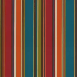 Multicolor Striped Outdoor Loveseat Cushion