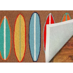 Multicolor Surfboard Outdoor Accent Rug, 30x20