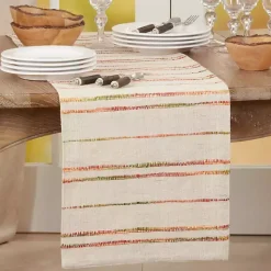 Multicolor Woven Lines Table Runner, 90 in.