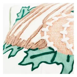 Multicolored Pumpkins Embroidered Throw Pillow