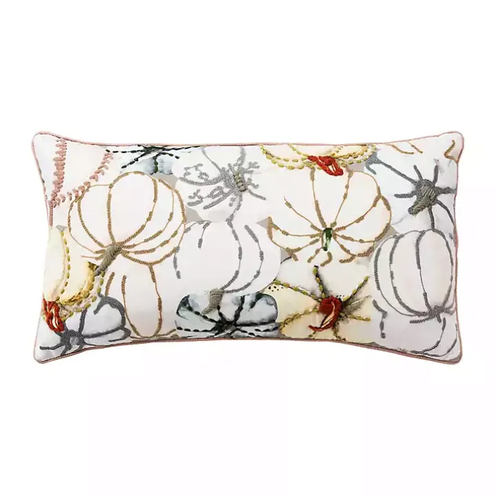 Multicolored Pumpkins Fall Color Throw Pillow