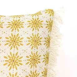 Mustard Boho Floral Indoor/Outdoor Pillow