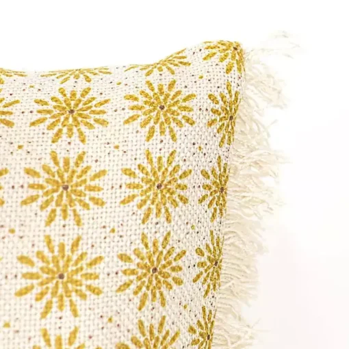 Mustard Boho Floral Indoor/Outdoor Pillow