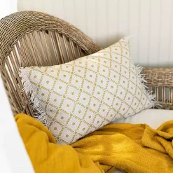 Mustard Geometric Floral Indoor/Outdoor Pillow