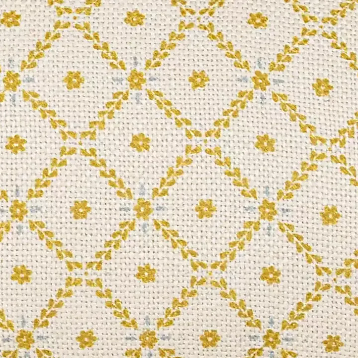 Mustard Geometric Floral Indoor/Outdoor Pillow