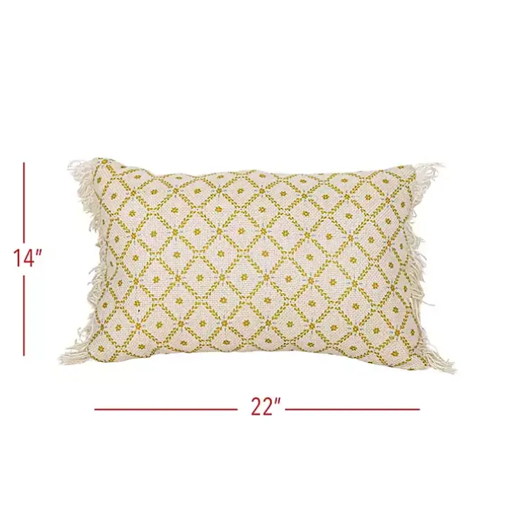 Mustard Geometric Floral Indoor/Outdoor Pillow