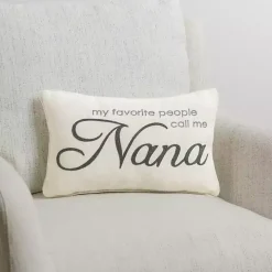Nana Embroidered Lumbar Pillow