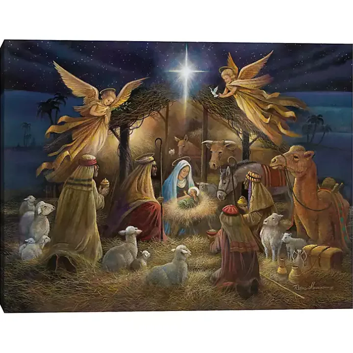 Nativity Angels Christmas Canvas Art Print