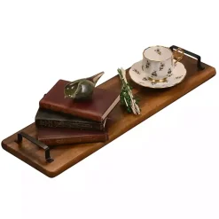 Natural Acacia Long Tray with Handles