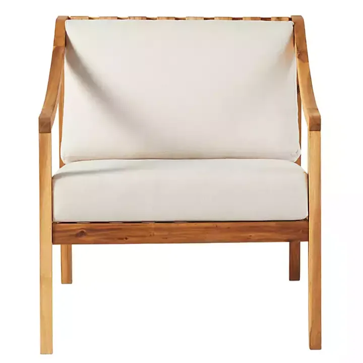 Natural Acacia Wood Outdoor Club Chair