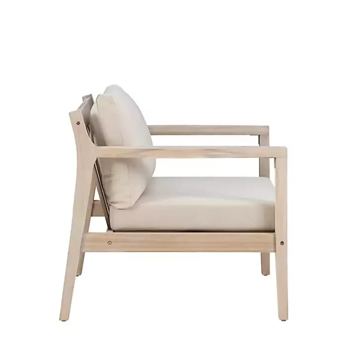 Natural Acacia Wood 2-pc. Outdoor Accent Chair Set