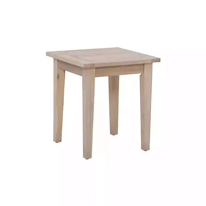 Natural Acacia Wood Slatted Outdoor Side Table