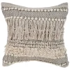 Natural and Black Cozy Fringe Pillow