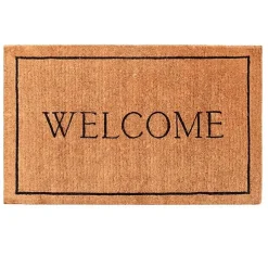 Natural and Black Welcome Doormat, 48x30 in.